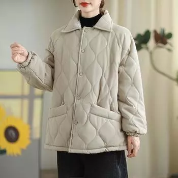 Длинный рукав плюс размер Винтажная повседневная свободная женская куртка осень-весна-зима Пальто