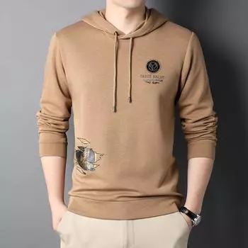 Длинный рукав с шапкой мужская осенняя толстовка с капюшоном новый принтованный Iron Drill Coat мужской топ M