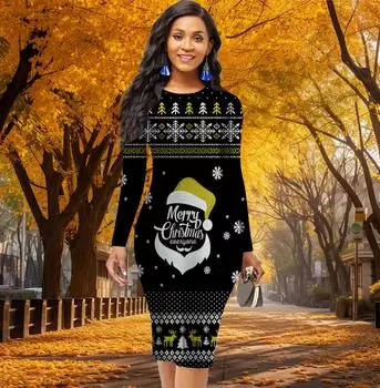 Длинный рукав, талия, облегающее, офисное, облегающее, с принтом букв, элегантное облегающее платье XS жёлтый