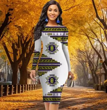 Длинный рукав, талия, облегающее, офисное, облегающее, с принтом лошади, элегантное, облегающее платье XS жёлтый