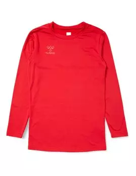 Длинный рукав, теплый, круглый вырез, внутренний, теплый, пот, быстросохнущий, красный, M [Hummel] Майка, рубашка, удерживающая, впитывающая, высыхающая, антистатическая, антибактериальная, эластичная,