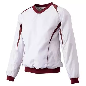 Длинный рукав Термосохранение Длинный рукав Белый x Красный Япония L до японского размера [SSK] Рубашка, Джинсы, V-образный вырез (Сетчатая подкладка) Мужской (1022) (Эквивалент L)