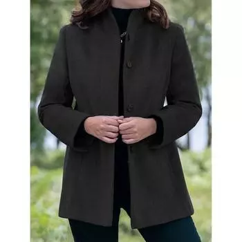 Длинный рукав женский однотонный топ с капюшоном легкая куртка пальто зима и осень M чёрный