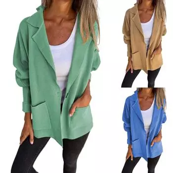 Длинный рукав женский однотонный топ с капюшоном легкая куртка пальто зима и осень M