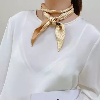 Длинный шарф, двухсторонний платок, повязка на голову, женский принт, шарф, лента для волос, атласный шелковый шарф A