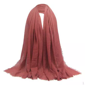 Длинный шарф, простой хиджаб, шаль, мусульманский еврейский платок, накидка Brown