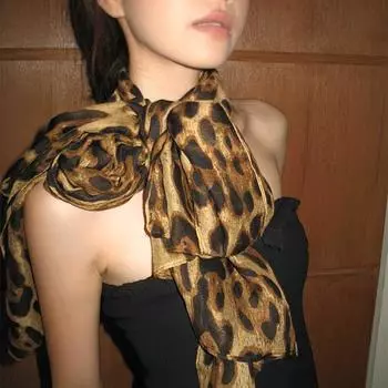 Длинный шарф с леопардовым принтом от Fang Yuan s Same Niche Design Sense, модная шаль в американском стиле для горячих девушек
