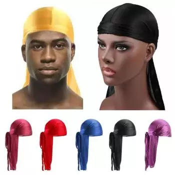 Длинный шелковистый хвост унисекс, мусульманский пиратский шарф, шапки, шапка с черепом, тюрбан, повязка для волос, банданы чёрный