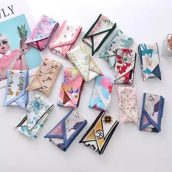 Длинный шелковый шарф, повязка для волос, универсальный головной убор, аксессуары для волос знаменитостей для женщин, повязка на голову