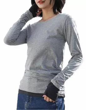 длинный свитер спортивный круглый школьный хлопок Интересный короткий рукав под давлением сжигание жира 24 часа ТВ Длинная рубашка клетчатая клетчатая компрессионный спортивный