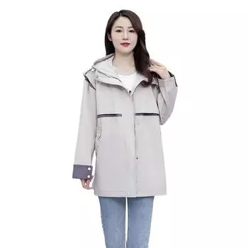 Длинный тренчкот в винтажном стиле свободного кроя для повседневной одежды для женщин M бежевый