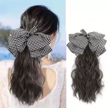 Длинный вьющийся хвост с когтями, волнистые наращивания хвоста, синтетические накладные волосы на заколке, элегантные аксессуары для повседневного использования, аксессуары для волос 40cm