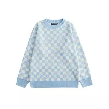 Длинный вязаный свитер для пары большого размера L