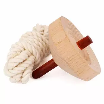 Длинный вращающийся волчок из простого дерева, который можно красить или обрабатывать красным дубом. Волчок со струной 5,8 см. (1 вал)