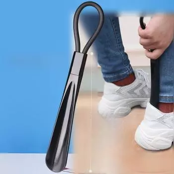Длинный высококачественный пластиковый рожок для обуви для удобства использования - идеально подходит для пожилых людей чёрный