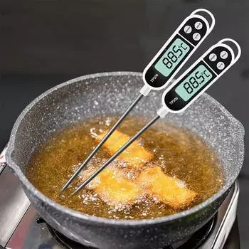Длинный зонд из нержавеющей стали, термометр для пищевых продуктов, электронный дисплей, зонд для пищевых продуктов, вода