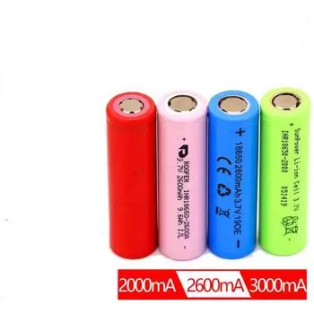 Длительная мощность с литиевой батареей большой емкости 3,7 В 18650 2000/2600/3000 мА 1Pcs 2000mA