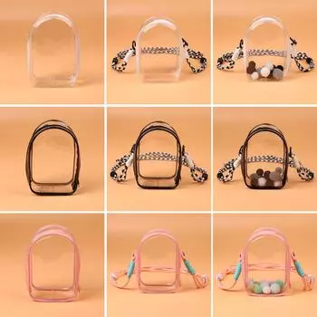 Для 15 см Labubu V2 Sitting Party 15 см хлопковая кукольная одежда сумка через плечо сумка для хранения ПВХ сумка для демонстрации кукол Only Bag прозрачный