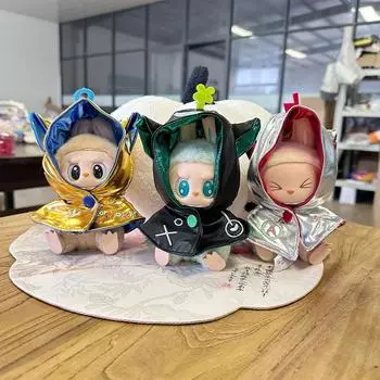 Для 17 см Кукольная одежда Лабубу Модная одежда Толстовки Кукольная одежда Цветовые толстовки Кукольные аксессуары Милые украшения Маленькая одежда чёрный