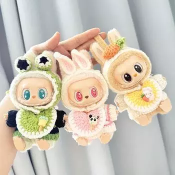 Для 17 см Кукольная одежда Лабубу Модная одежда Толстовки Кукольная одежда Цветовые толстовки Кукольные аксессуары Милые украшения Маленькая одежда зелёный