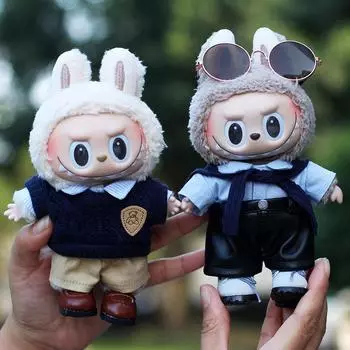 Для 17 см Кукольная одежда Лабубу Модная одежда Толстовки Кукольная одежда Цветовые толстовки Кукольные аксессуары Милые украшения Маленькая одежда 3