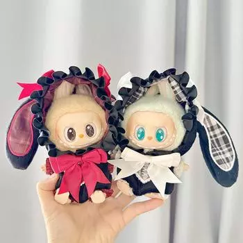 Для 17 см Кукольная одежда Лабубу Модная одежда Толстовки Кукольная одежда Цветовые толстовки Кукольные аксессуары Милые украшения Маленькая одежда красный