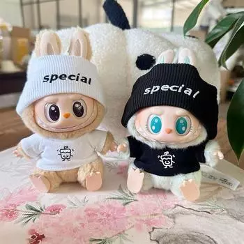 Для 17 см Кукольная одежда Лабубу Модная одежда Толстовки Кукольная одежда Цветовые толстовки Кукольные аксессуары Милые украшения Маленькая одежда чёрный