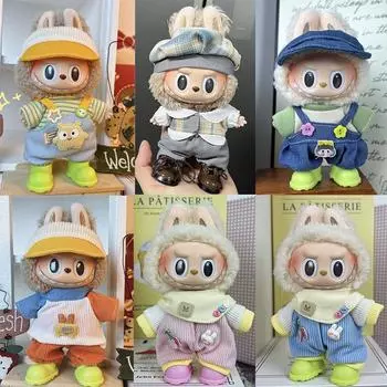 Для 17 см Labubu Одежда Аксессуары для одежды V2 V1 Плюшевая кукла-идол Одежда для отдыха Аксессуары для кукол No Shoes No Doll no doll