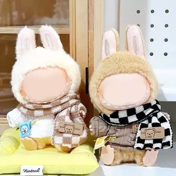 Для 17 см Labubu V1 V2 наряд кукольная одежда одежда толстовки с капюшоном цветные толстовки повседневные аксессуары для кукол