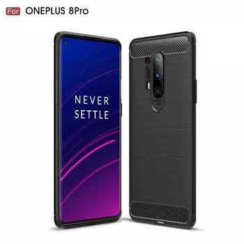 Для 1+8 Pro Oneplus 8pro Чехол-бампер Резиновый чехол из углеродного волокна Для Oneplus 8 Pro Задняя крышка Для One Plus 8Pro Силиконовые чехлы Oneplus 8 Pro чёрный
