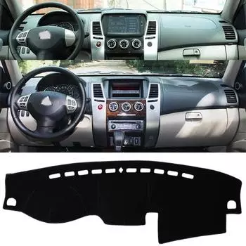 Для 2008-2014 Mitsubishi Pajero Sport Mk2 KH KG Dashmat Крышка приборной панели Изоляция приборной панели Солнцезащитный крем Защитная накладка Украшения Left Hand Drive чёрный