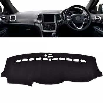 Для 2012-2017 Grand Cherokee WK2 Чехол на приборную панель Dashmat Dash Mat Pad Солнцезащитный козырек Крышка приборной панели Ковер с правым рулем (цвет: черный) чёрный