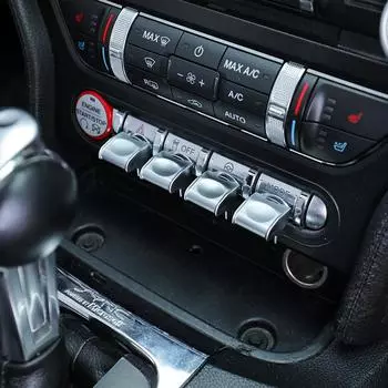 Для 2015-Ford Mustang Автомобиль Центральная Панель Управления Кнопка Декоративная Крышка Салона Автомобиля red-1pcs