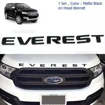 для 2016 - 2018 Логотип Эмблема EVEREST Передний Капот Черный Ford Everest Endeavour Внедорожник чёрный