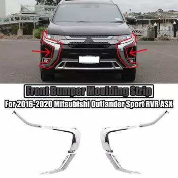 Для 2016-Mitsubishi Outlander Sport RVR ASX автомобильный молдинг переднего бампера, хромированная отделка, левый и правый противотуманный фары