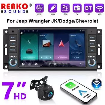 Для 2Din автомобиля android стерео GPS плеер Ram Challenger Jeep Wrangler JK головное устройство Single Radio BT carplay мультимедиа 2+32G carplay