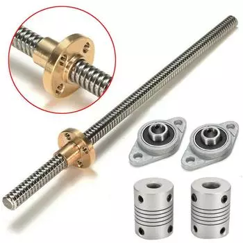 Для 3D-принтера фрезерного станка гайка шпинделя 8 мм трапециевидная латунная гайка T8 200 мм