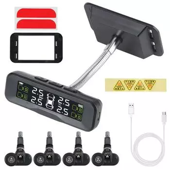 Для 4-колесной универсальной системы контроля давления в шинах автомобиля, интеллектуальный солнечный датчик TPMS, регулируемый угол, высокоточный внешний/внутренний датчик Internal Sensor