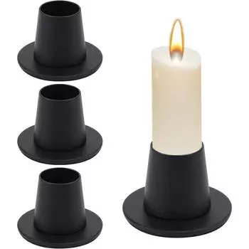 Для 4 шт. Подсвечник винтажный черный железный подсвечник конусный декоративный набор винтажный круглый подсвечник для вечеринки украшение 7.5 7.5 6.5cm