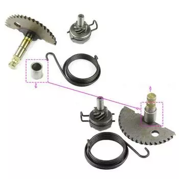 Для 50Cc Gy6 139Qmb Scooter Atv Kick Start Kit Полный зубчатый вал Пружинная шестерня серебряный