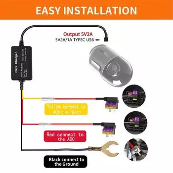 для 70mai Hardwire Kit UP04 Кабель для парковочного видеонаблюдения для 70MAI Hardwire Kit X200 Omni 360° 24H Park Monitor Power Line
