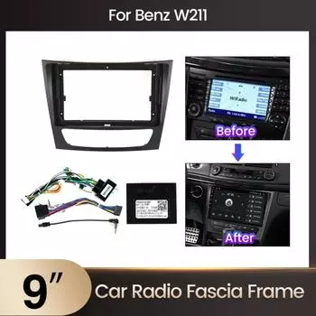 Для 9-дюймового автомобильного мультимедийного проигрывателя рамка для Mercedes-Benz E-Class W211 E200 E220 E300 E350 E240 E280 кабель Canbus декодер крепление Klt 1 pcs