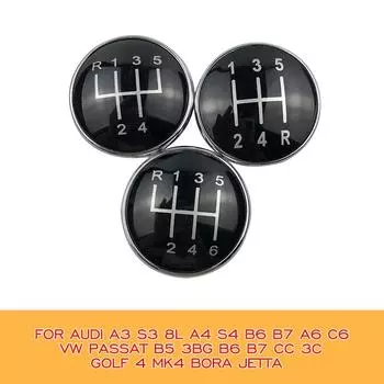 Для A3 S3 A4 S4 B6 B7 A6 C6 VW Passat B5 3BG B6 B7 CC 3C Golf 4 MK4 Bora Ручка переключения передач Чехол Значок Эмблема Кепка Крышка
