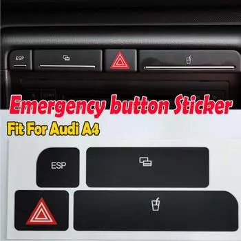 Для A4 04-06 ESP Car Flash Switch Button Cover Cup Holder Stickers Button Knob Switch Interior Decoration Car Styleing