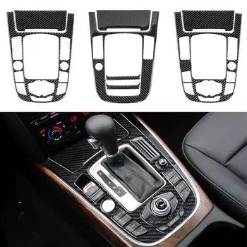 Для A4L A5 2009 2010 2011 2012 2013 2014 2015 2016/ Q5 2010 - 2018 Отделка крышки панели переключения передач центральной консоли из углеродного волокна