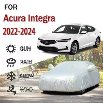 Для Acura Integra 2022-2024 наружная защита полная 190T автомобильные чехлы снегозащитный чехол солнцезащитный козырек пылезащитный чехол внешние аксессуары для автомобиля 4.8x1.9x1.5M серый