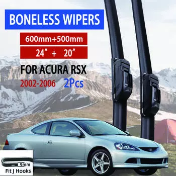 Для Acura RSX 2002-2006 автомобильный стеклоочиститель U-образный мягкий резиновый бескаркасный без кронштейна автомобильные дворники 24 +20