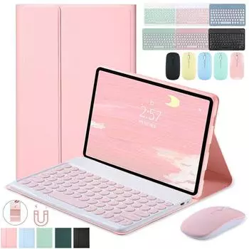 Для Air 4 5th Mini 6 Красочные конфеты Круглый Bluetooth-клавиатура и мышь Магнитный кожаный чехол-подставка для iPad 7 8 9 10th Pro 11 iPad Air4/Air5 10.9