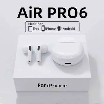 Для Air Pro 6 TWS беспроводные Bluetooth наушники наушники Fone стерео гарнитура коробка для Apple IPhone Xiaomi телефон аксессуары розовый