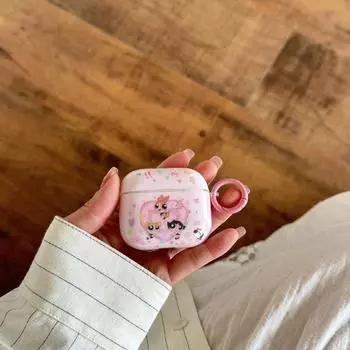 для Airpods4 Защитный чехол Airpods3 Чехол для наушников Apple Новое Четвертое Поколение Беспроводной Bluetooth AirPods Pro2 Второе Поколение Силиконовый Мягкий Чехол Apple AirPods 4 Powerpuff Girls + Circle
